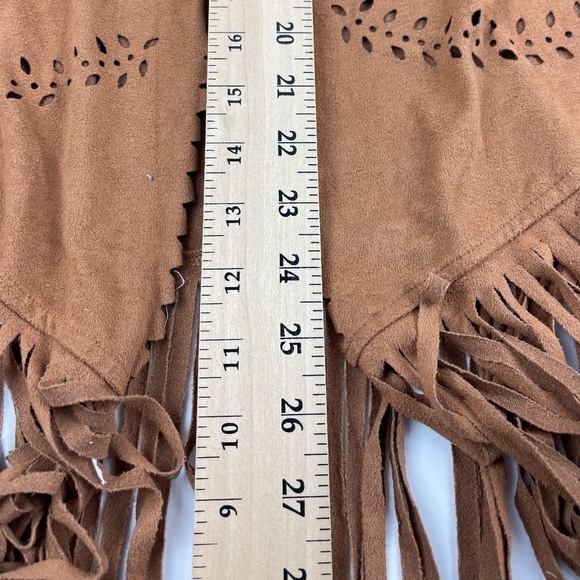 Xhilaration Cardigan Womens XS/S Brown Fringe Open Front - Picture 7 of 10